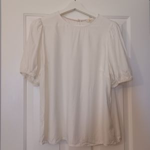Boden Adriana Puff Sleeve Top in Ivory Sz 10